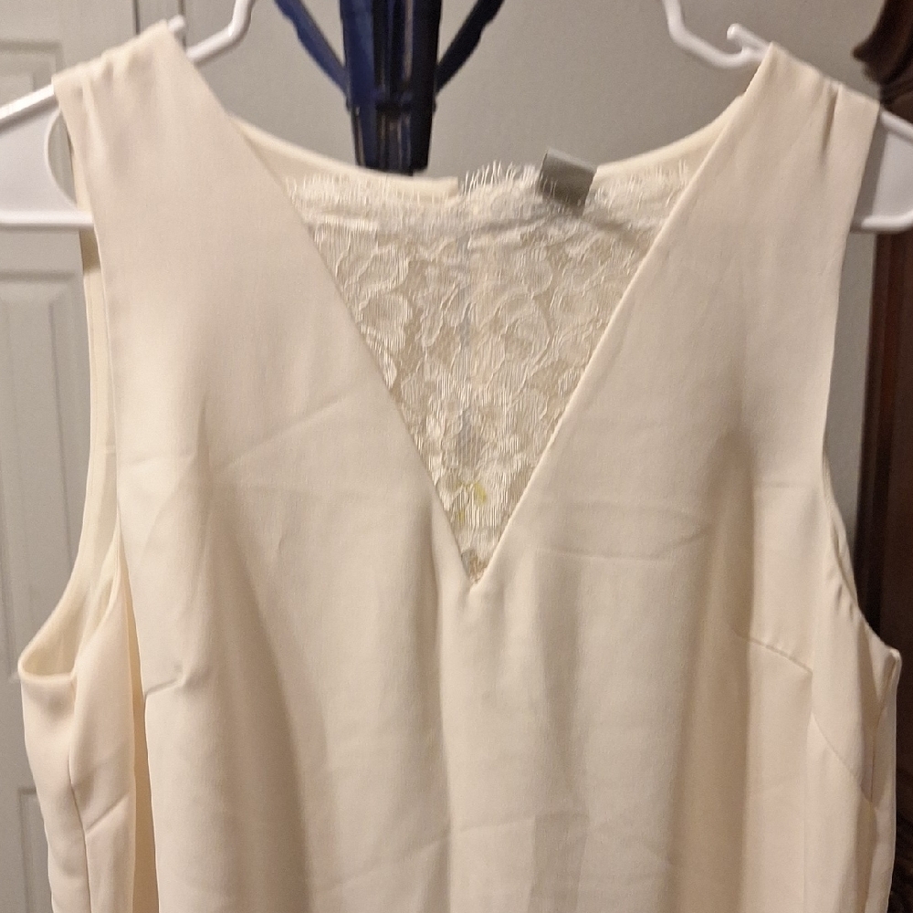 Zara Ivory V-Neck Backless Dress